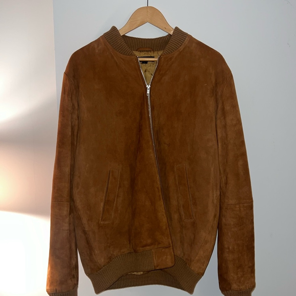 ASOS tan faux suede bomber size XL